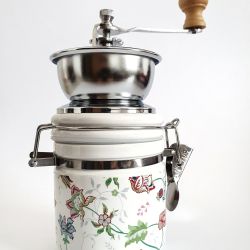 Ručný keramický mlynček na kávu EuB 2601, kvety