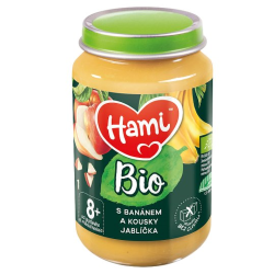 HAMI Ovocný príkrm BIO S banánom a kúskami jabĺčka 190 g