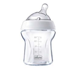 CHICCO Fľaša dojčenská natural feeling s cumlikom sklo 150 ml 1 ks