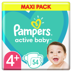 PAMPERS Active baby maxi pack 4+ MaxiPlus 54 kusov