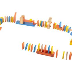 PLAYTIVE® Drevené domino  (stroje domino)