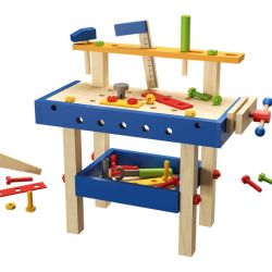 PLAYTIVE® Drevený nákupný vozík/stôl na líčenie/pracovný stôl  (pracovný stôl)