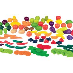 PLAYTIVE® Súprava plastových potravín, 100-dielna (ovocie a zelenina)