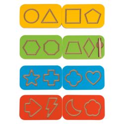 PLAYTIVE® Vzdelávacia drevená tabuľka Montessori (tvary)