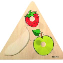 Trojuholníková kolíková skladačka Ovocie