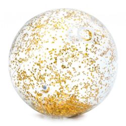 INTEX Nafukovacia plážová lopta 58070 Glitter Transp. 71 cm Zlatá