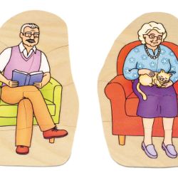 Vrstvené puzzle “Starý otec – stará mama“