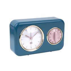 Kuchynské hodiny s časovačom Present Time Nostalgia, PT2970BL, 17cm