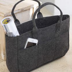 Jassz Bags Plstená nákupná taška s vreckami Barva: Charcoal Melange, Velikost: One Size