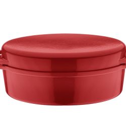 GSW Liatinový hrniec na dusenie/pekáč/tajin (36 x 24 cm, červená, pekáč 2 v 1 )