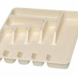 Kinekus Príborník plastový, 7-dielny, krémový, 39,5x37x5 cm