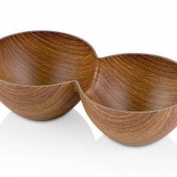 Kinekus Miska šalatová dvojitá okrúhla, plast - imitácia dreva