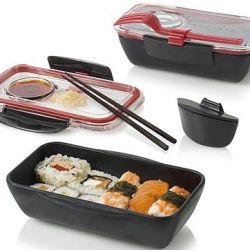 Lunch box  BLACK-BLUM Bento, 500ml, čierný/červený