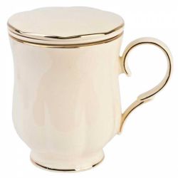 Kinekus Hrnček porcelánový na čaj, 430 ml, RUBY, s porcelánovým sitkom