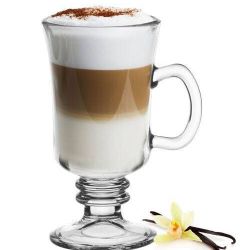 Kinekus Hrnček sklenený, na kávu, latte, 200ml, na stopke, VENEZIA, IRISH COFFEE