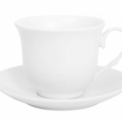 Kinekus Šálka s podšálkou na kávu, čaj, porcelánová, 200ml, VERONI, 1+1 ks