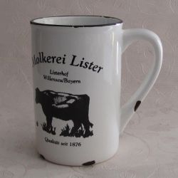 Porcelánový retro hrneček - Milk cow