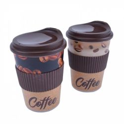 Kinekus Pohár na kávu, plastový, s náustkom, 250 ml, Coffee
