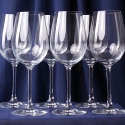 Sklenené stopkové poháre na Biele víno - set 6ks - (391ml)
