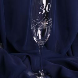 Výročný pohár na 30. narodeniny ŠAMPANSKÉ 3. so swarovski krištáľmi (220 ml)