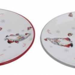 Kinekus Vianočný dezertný tanier 17 cm, dekor trpaslík