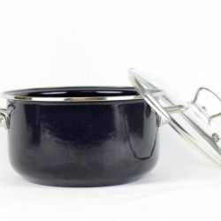 Kinekus Smaltovaný hrniec s pokrievkou SFINX PREMIUM 2,2 l/18 cm, čierny