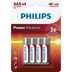 PHILLIPS 'Batéria Phillips, Power akaline LR03 1.5V 'AAA alk PB' AZPHIUB3LR03P4B