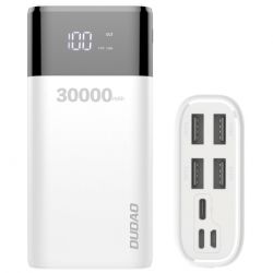 Dudao K8Max Power Bank 4x USB 30000mAh 4A, biela (K8Max white)