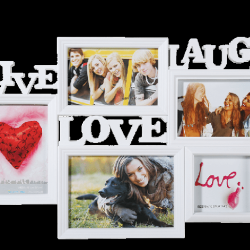Biely fotorámik Live-Laugh-Love, 46x32cm RD9999