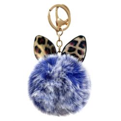 MG Fluffy Ball prívesok na kľúče a kabelku, modrý