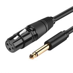 Ugreen AV131 kábel XLR - 6.35 mm jack F/M 1m, čierny (20717)