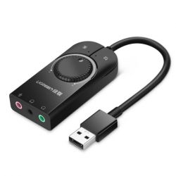 Ugreen CM129 USB externá zvuková karta 1m, čierna (50599)