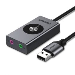 Ugreen CM190 audio adaptér USB 7.1 1m, sivý (50711)