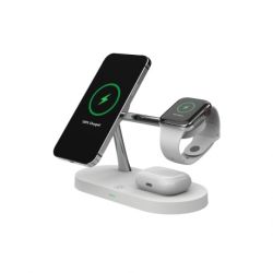 Tech-Protect A14 MagSage bezdrôtová nabíjačka na iPhone / AirPods / Apple Watch, biela
