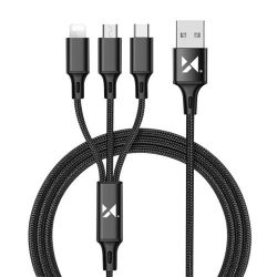 3in1 USB - micro USB / Lightning / USB-C Cable 3A