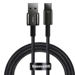 Baseus Tungsten kábel USB / USB-C QC 66W 6A 2m, čierny (CATWJ-C01)