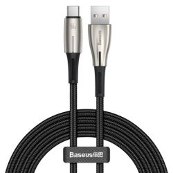 Baseus Water Drop-shaped kábel USB / USB-C 66W 6A 2m, čierny (CATSD-N01)