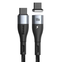 Baseus Zinc - 1,5-metrový magnetický nylonový kabel USB Type C - USB Type C 100 W (CATXC-Q01)