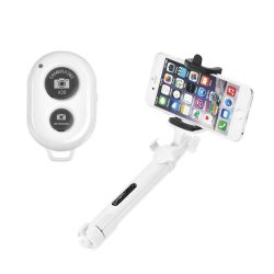 Bluetooth selfie teleskopická tyč biela