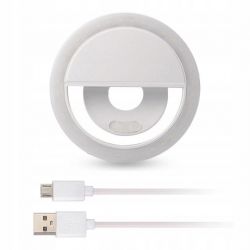 MG Selfie Ring kruhové LED svetlo na mobil, biele