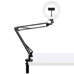 PULUZ Selfie Ring kruhové LED svetlo 7.9' + držiak na stôl, čierne (PKT3089B)
