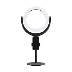 Selfie stojan Devia s kruhovým svetlom 8' (20,32cm) Čierny
