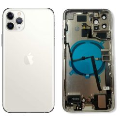 Apple iPhone 11 Pro Max - Zadný Housing (Biely) s malými predinštalovanými dielmi