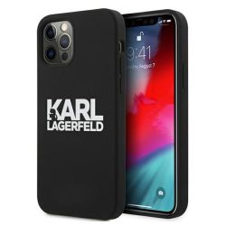 Karl Lagerfeld case for iPhone 12 Mini 5,4' KLHCP12SSLKLRBK black hard case Silicone Stack Log