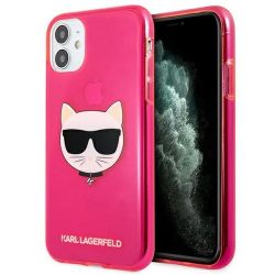 Karl Lagerfeld case for iPhone 12 Pro Max 6,7' KLHCP12LCHTRP pink hard case Glitter Choupette