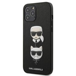Karl Lagerfeld case for iPhone 12 Pro Max 6,7' KLHCP12LSAKICKCBK black hard case Saffiano Icon