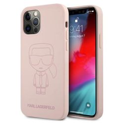 Karl Lagerfeld case for iPhone 12 Pro Max 6,7' KLHCP12LSILTTPI pink hard case Silicone Iconic