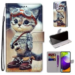 Knižkové puzdro Trendy Cross case Mačka – Samsung Galaxy A52 / A52 5G / A52s 5G
