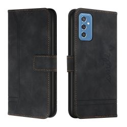 Peňaženkové puzdro Retro Smile čierne – Samsung Galaxy M52