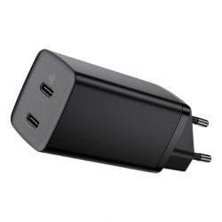 Baseus GaN2 Lite sieťová nabíjačka 2x USB-C QC 3.0 65W, čierna